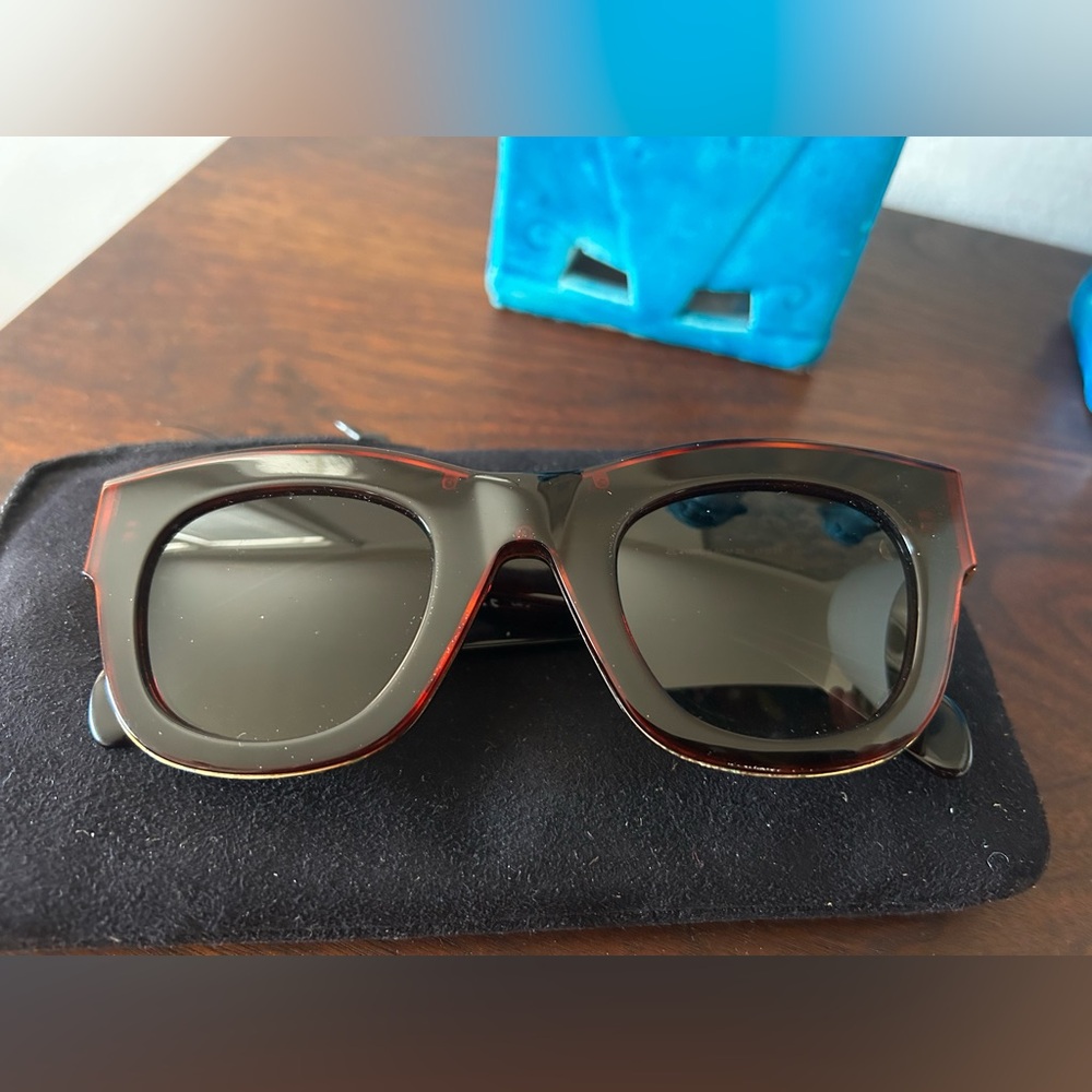 Celine Square Cat-eye dark red sunglasses